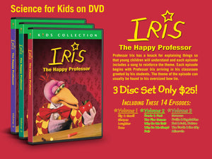 Iris the Professor (3 DVD Set) NEW, Science for preschoolers, puppets, animation